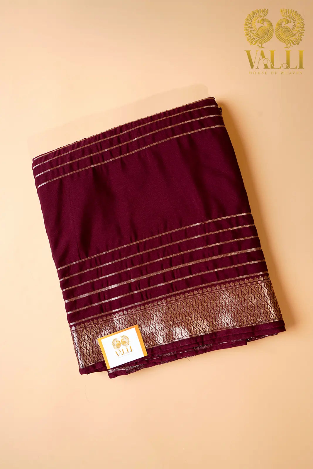 Maroon Striped Heritage Silk Saree