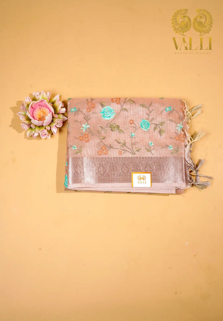 Kota Tissue embroidery pastel pink 