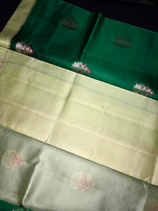 Green Raw mango silk saree