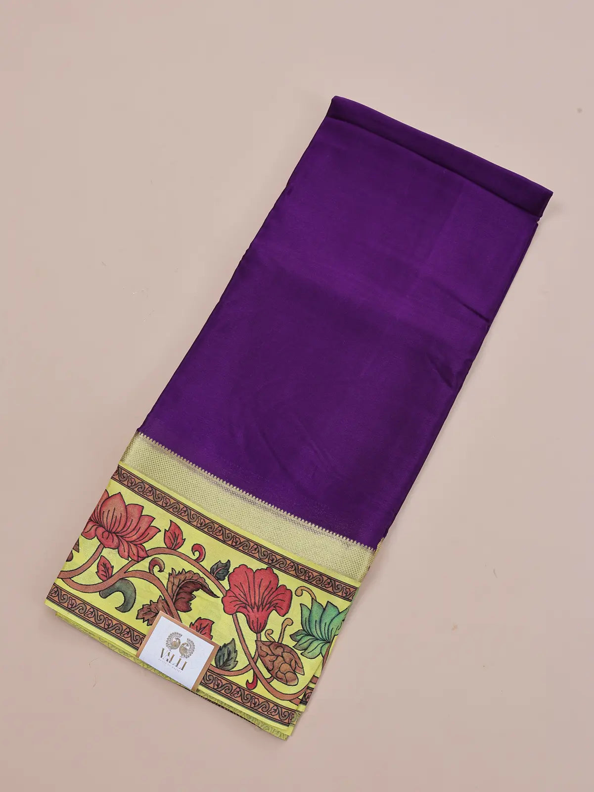 Kalamkari Crepe  – Purple