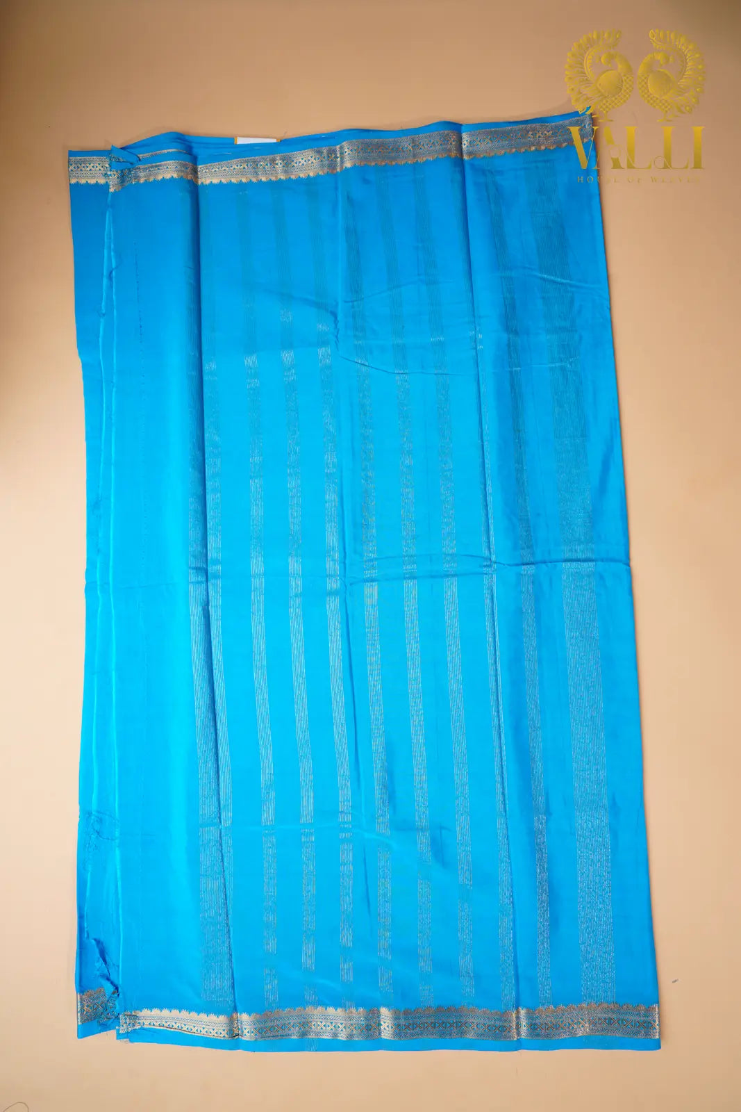Sky Blue Semi-Crepe Saree with Elegant Half-Inch Border
