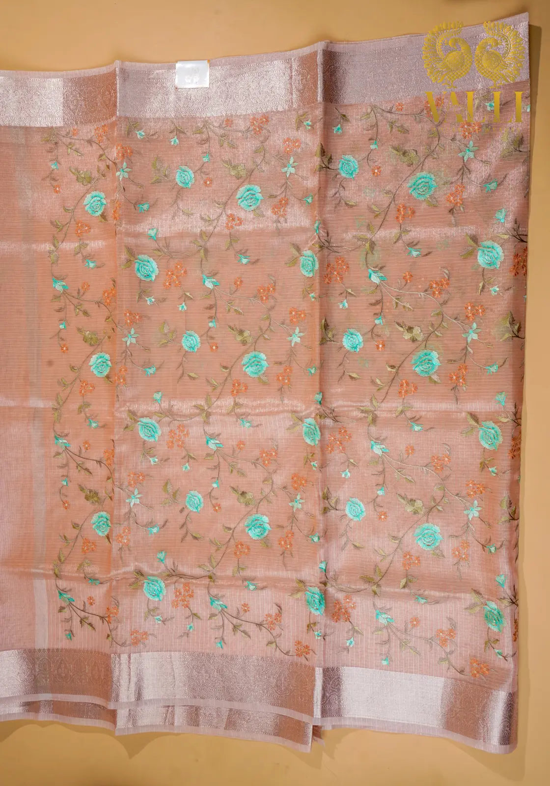 Kota Tissue embroidery pastel pink 