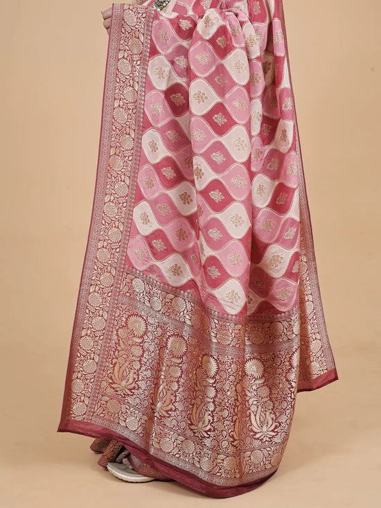 Satin Crepe Silk Saree – Ranghat Pattern with Heavy Brocade Pallu