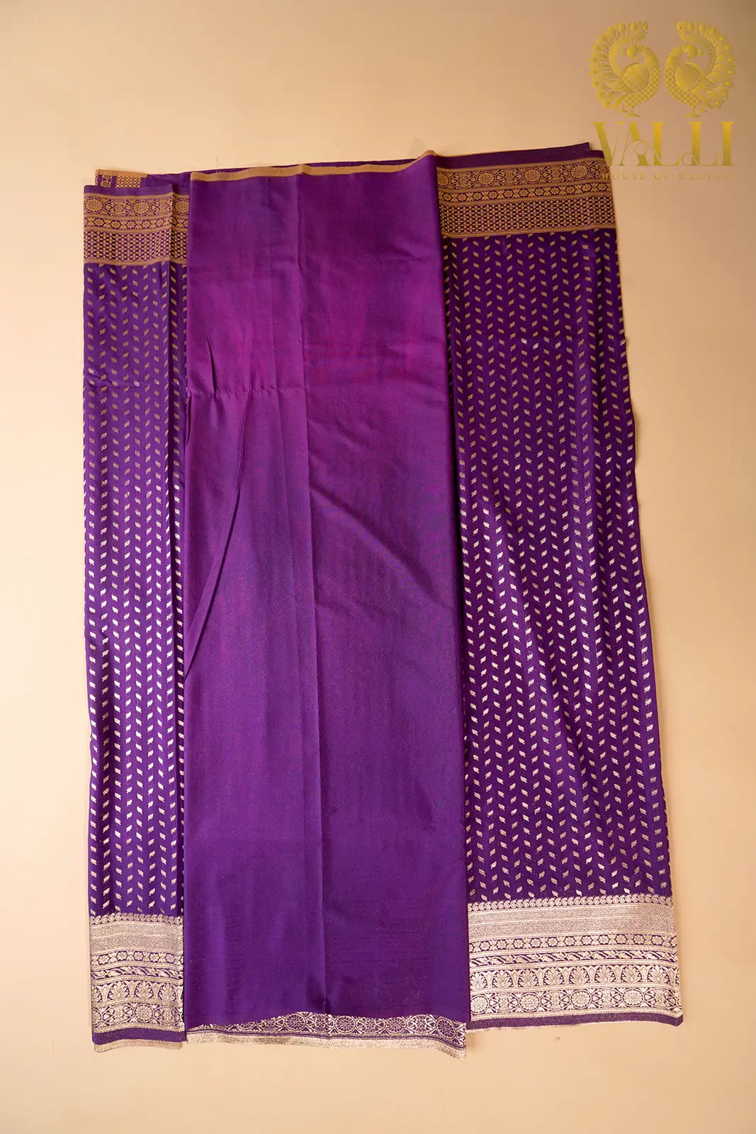 Regal Plum Semi-Banarasi Saree