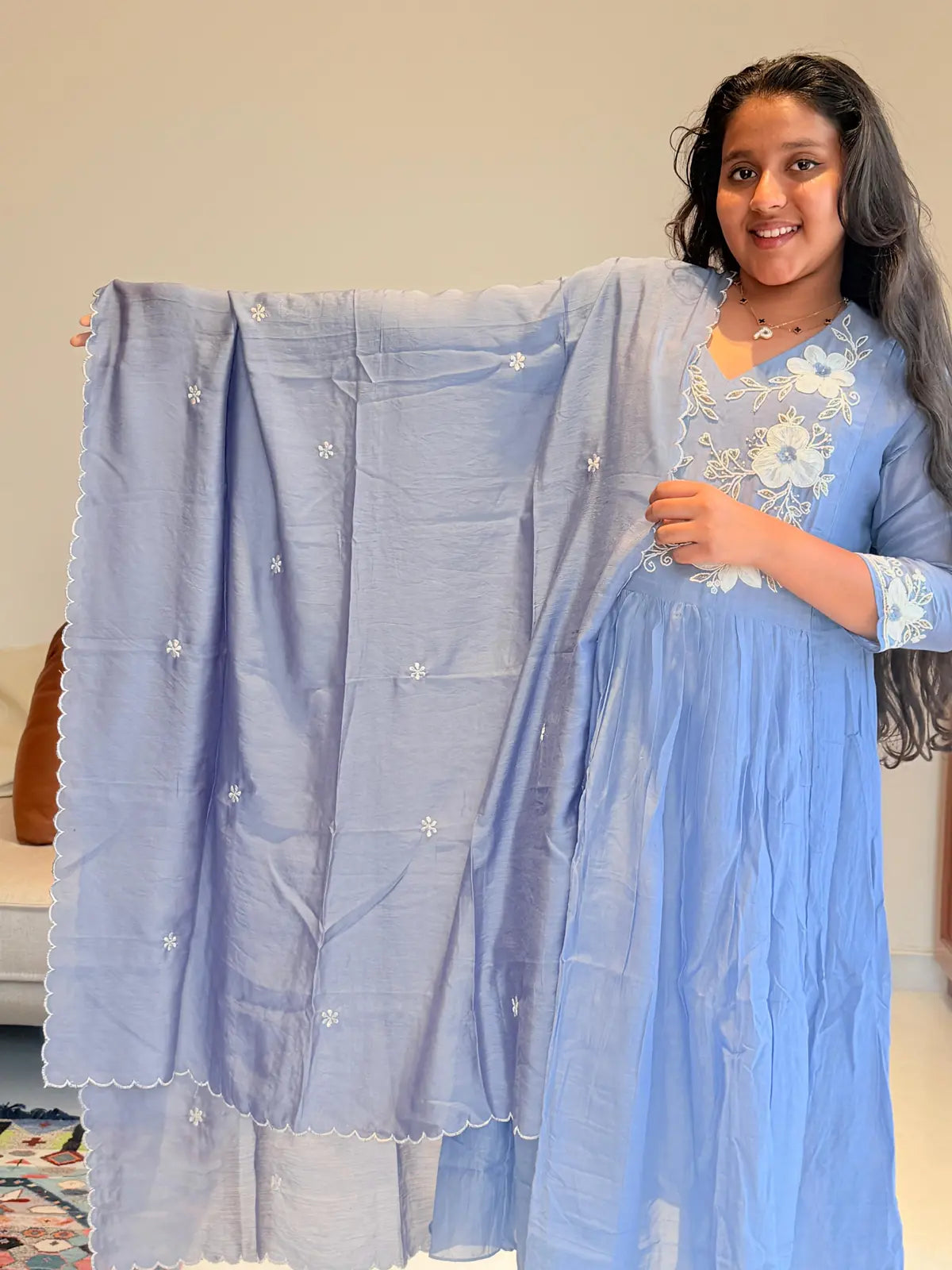 blue salwar set 3pc