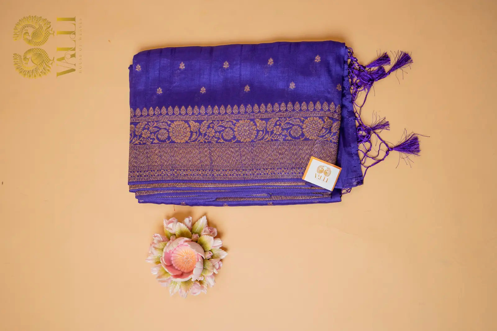 Royal Blue Zari Woven Saree