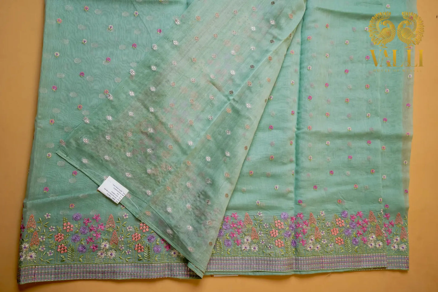 Pure Mul Cotton Saree with Handwork Embroidery
