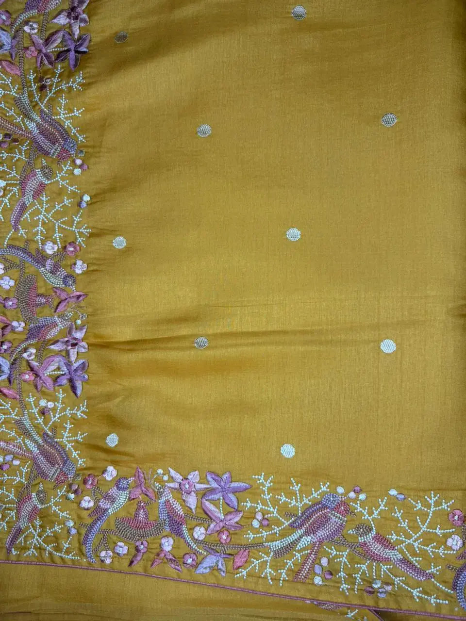 Padminis Edit -Tussar Silk Saree with Parsi Embroidery