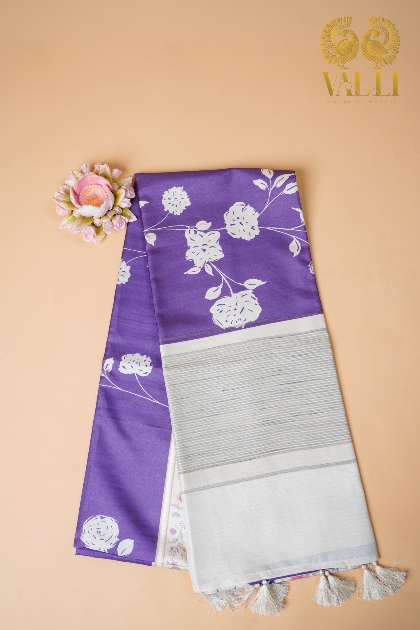 Purple tussar digital print