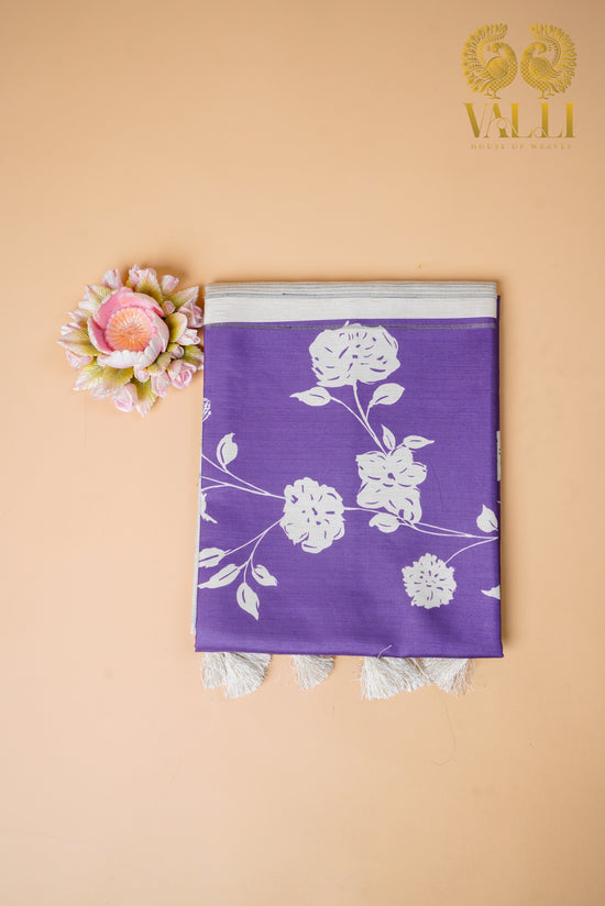 Purple tussar digital print
