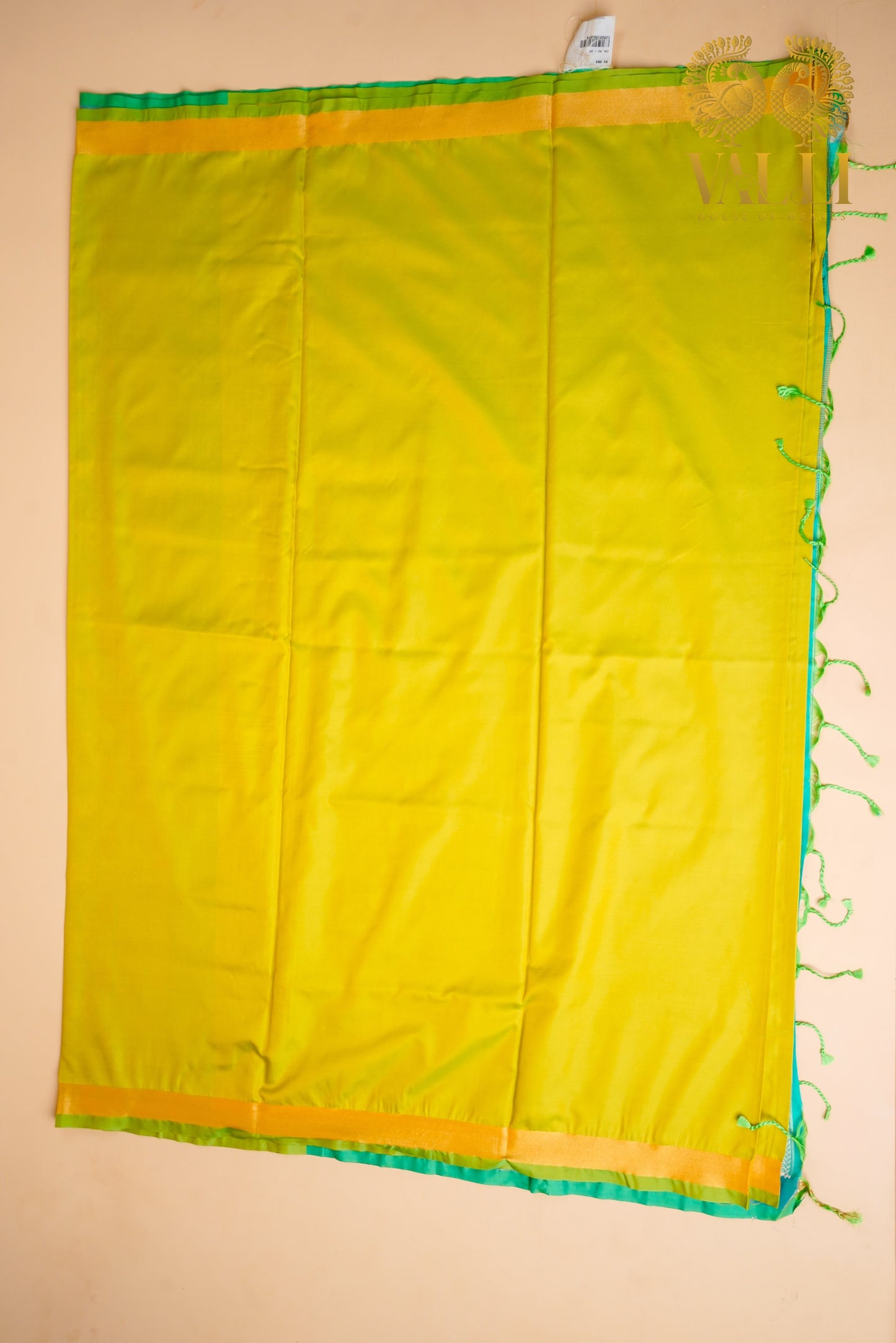 Ikkat Pallu Semi Silk Saree – Yellow Body with Heavy Ikkat Pallu & Pink Brocade Blouse