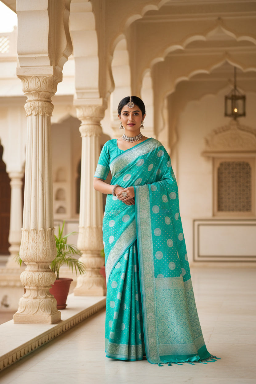 Pure Tussar Banarasi Georgette Saree with Pure Zari