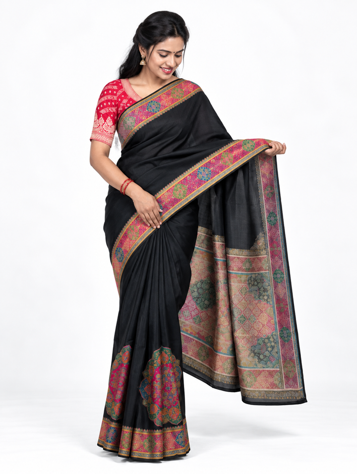 Black Kani Silk Saree