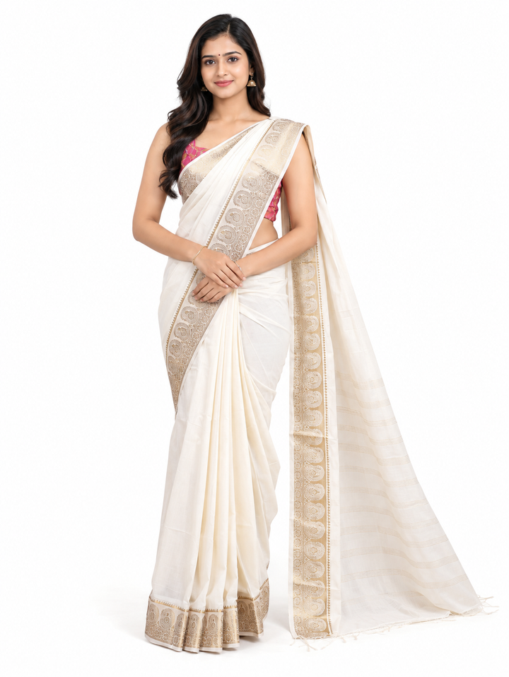 Mango Border semi Crepe silk
