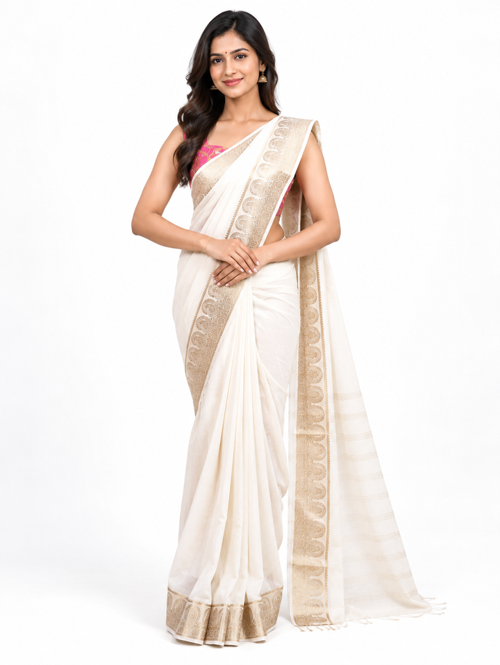 Mango Border semi Crepe silk