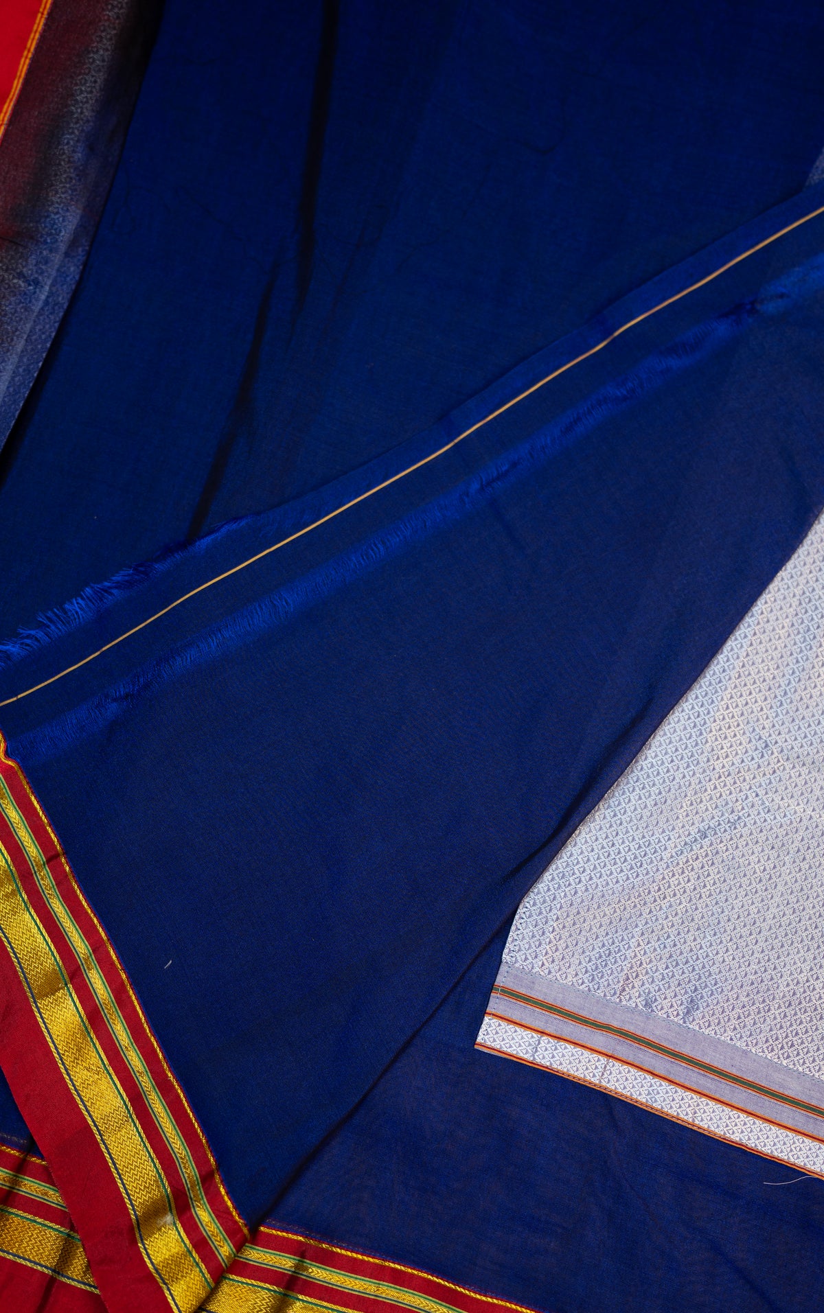 Khana weave Ilkal saree blue