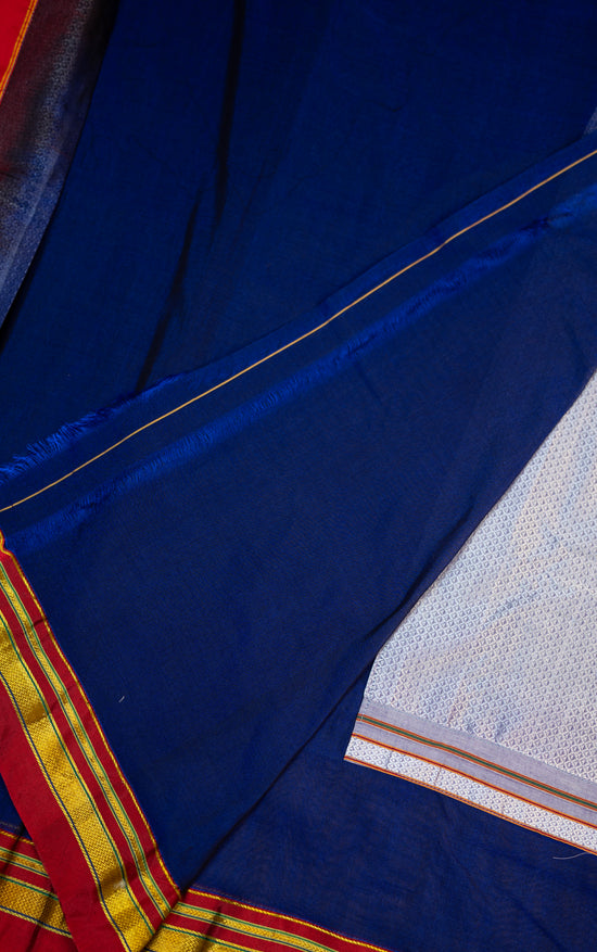 Khana weave Ilkal saree blue