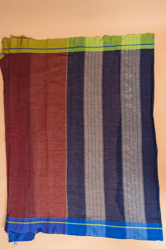 Patteda anchu cotton saree pure Handloom maroon