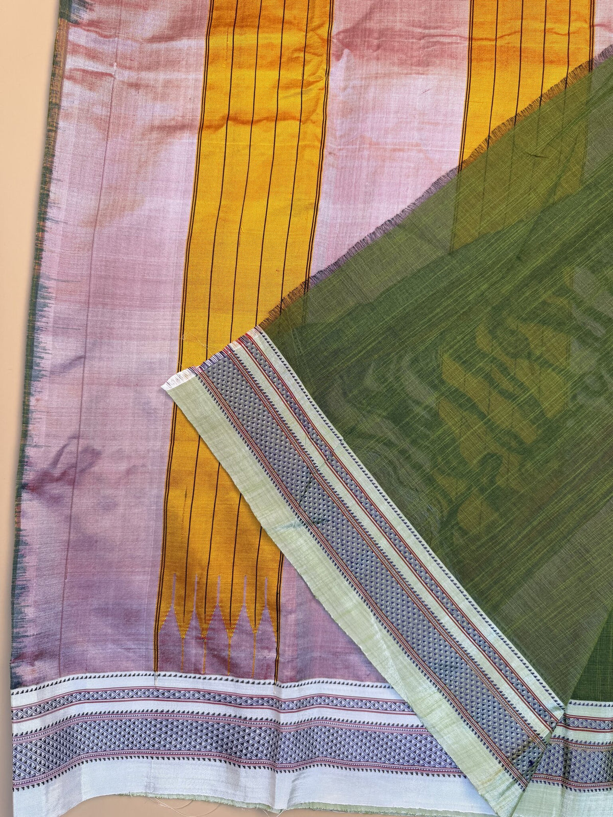 Green Ilkal Handloom Cotton Saree with Tope Pallu