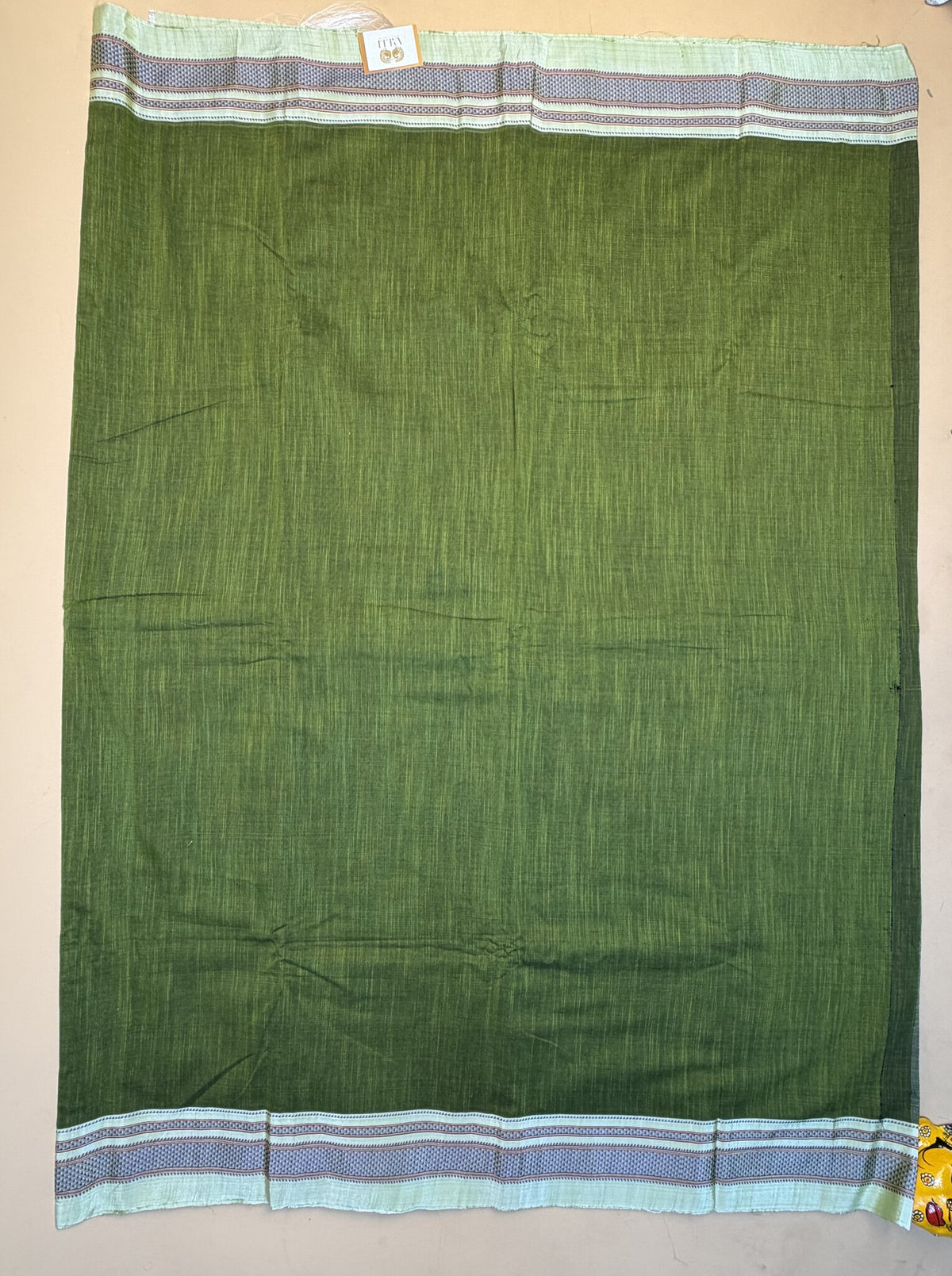 Green Ilkal Handloom Cotton Saree with Tope Pallu