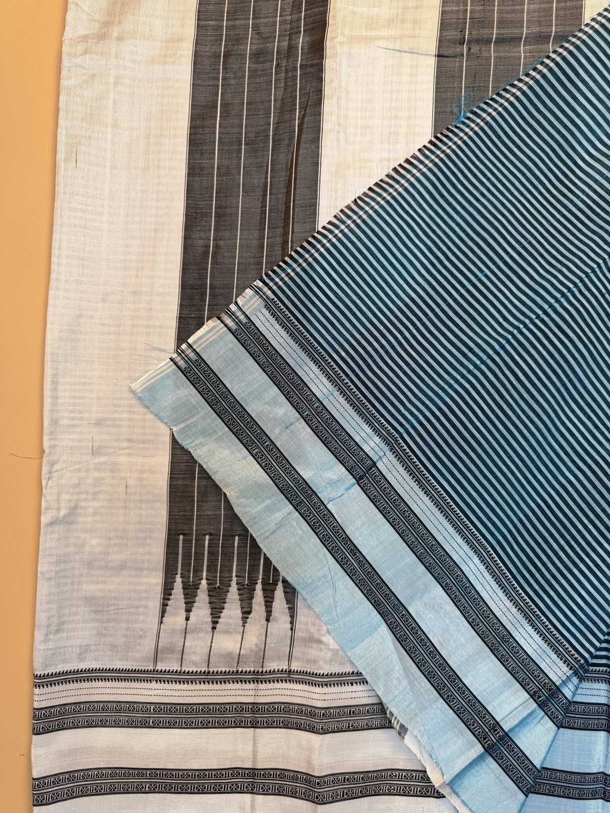 Blue Ilkal Handloom Cotton Saree with Silk Tope Pallu