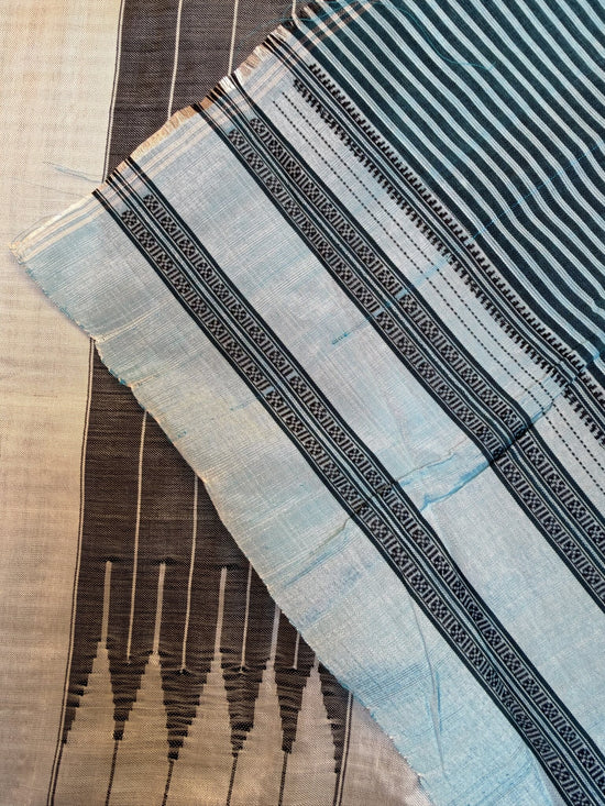 Blue Ilkal Handloom Cotton Saree with Silk Tope Pallu