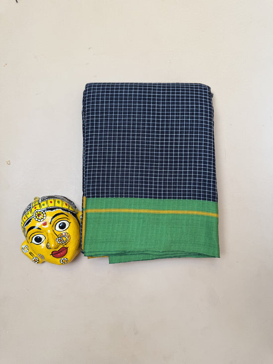 Patteda Anchu Cotton Saree – Yellow with Green Border