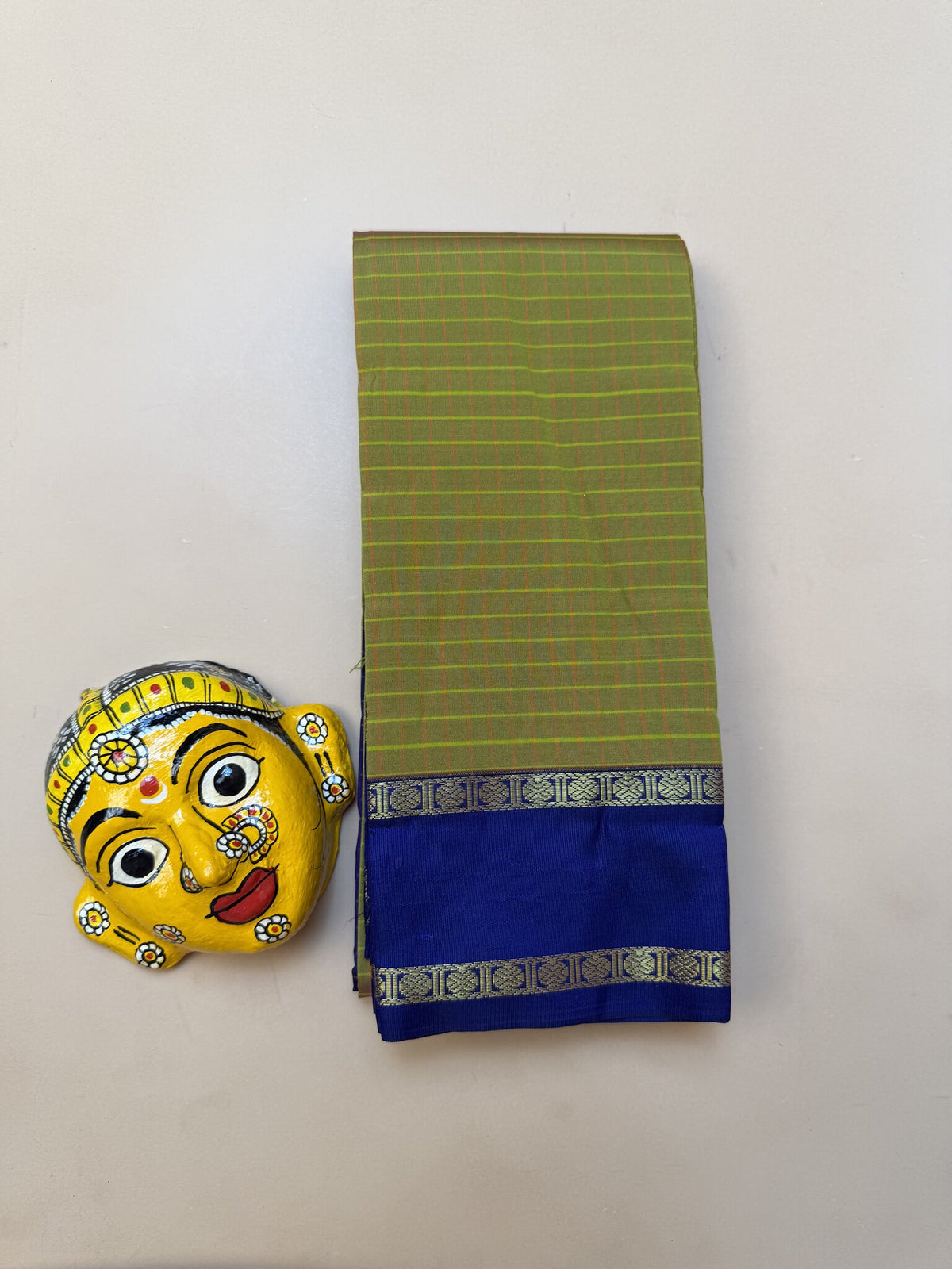 Soft Semi-Silk Saree in Green and Blue