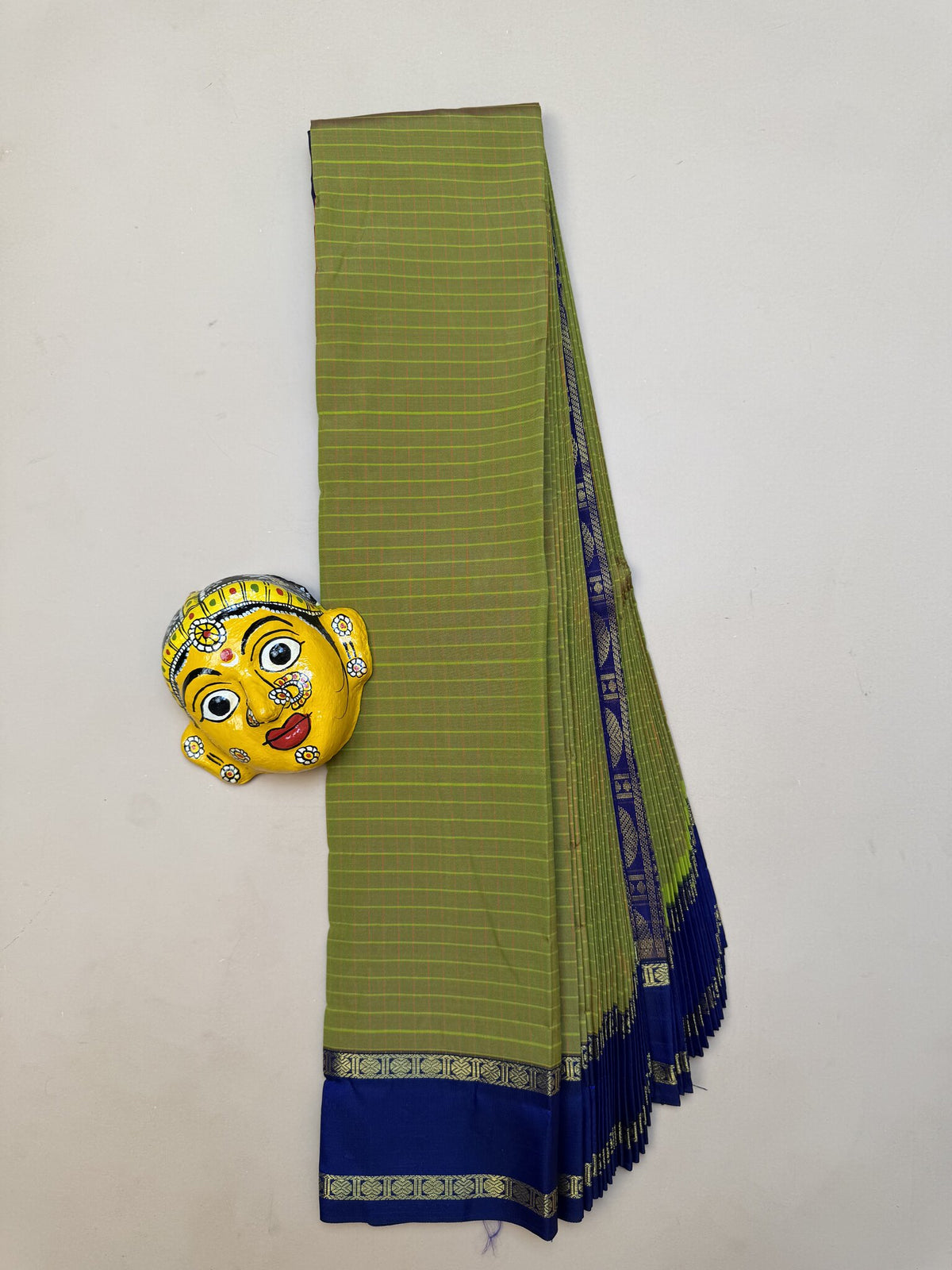 Soft Semi-Silk Saree in Green and Blue