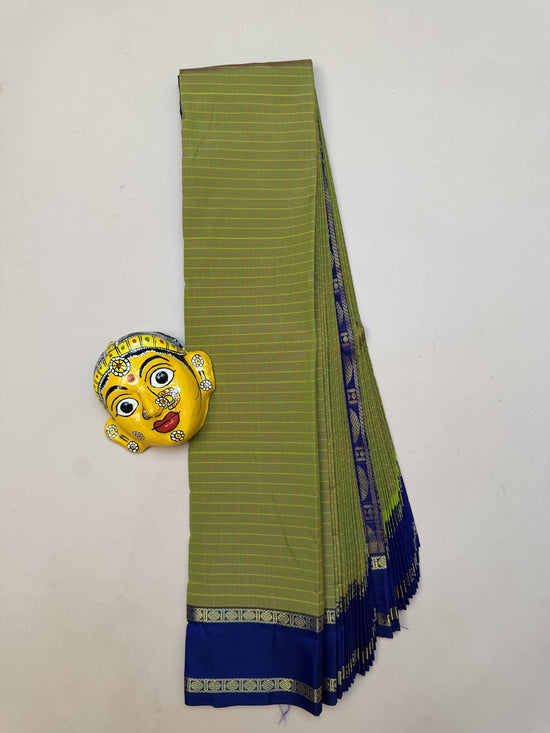 Soft Semi-Silk Saree in Green and Blue