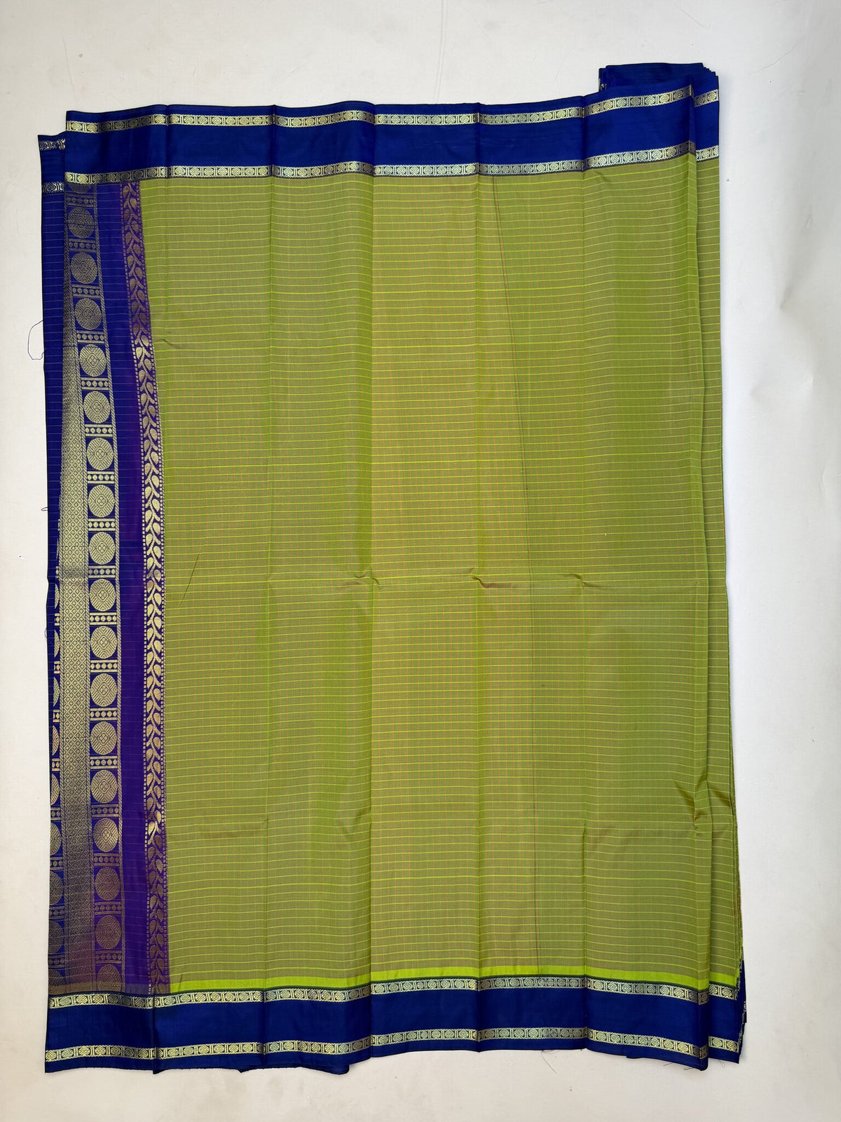 Soft Semi-Silk Saree in Green and Blue