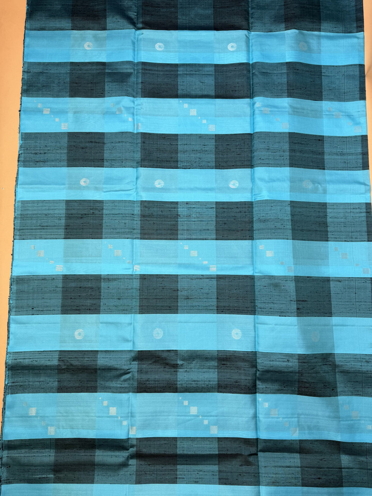 Pure Kanchipuram Blue and Black Silk Saree