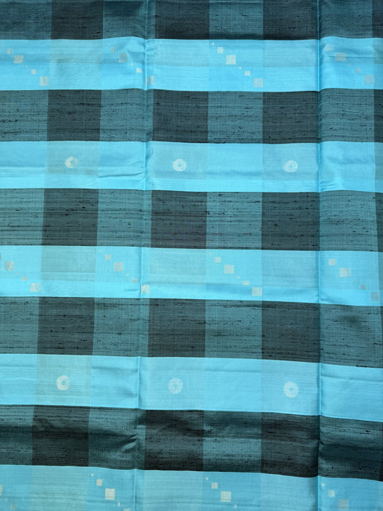 Pure Kanchipuram Blue and Black Silk Saree