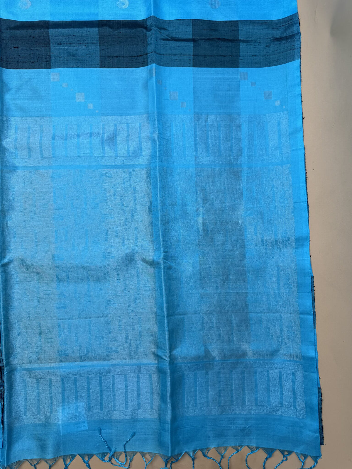 Pure Kanchipuram Blue and Black Silk Saree