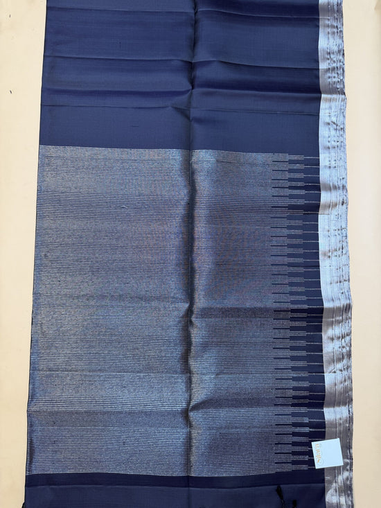 Kanchipuram Handloom Silk Saree in Black with Pure Zari