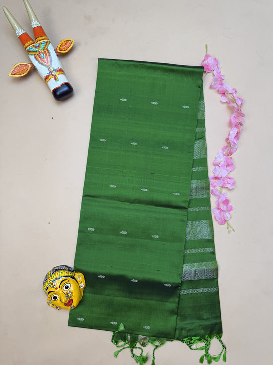 Pure Kanchipuram Parrot Green Silk Saree