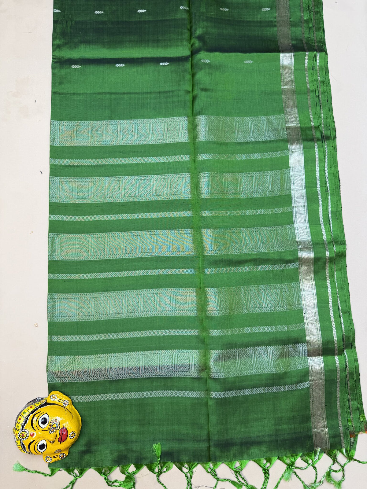 Pure Kanchipuram Parrot Green Silk Saree