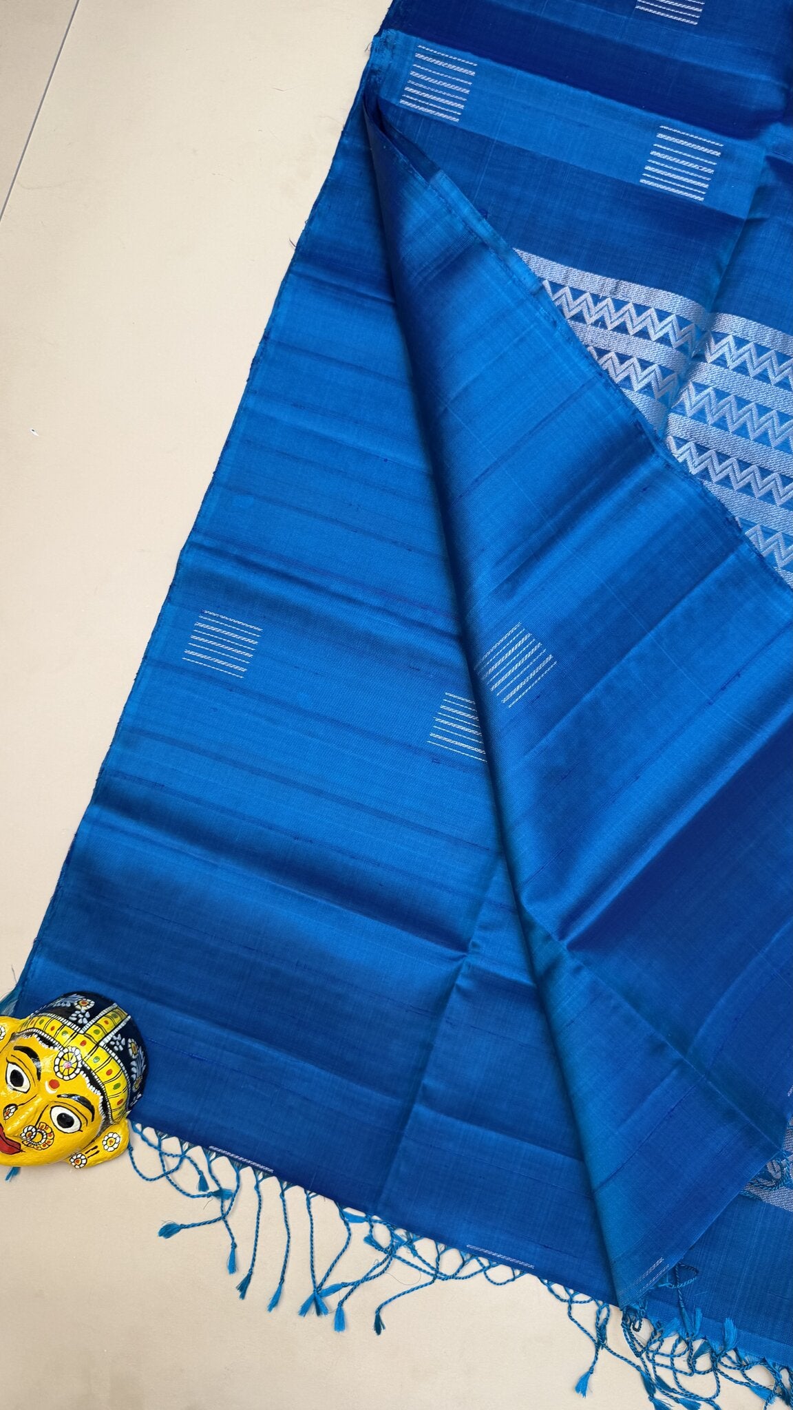 Pure Kanchipuram Blue Silk Saree