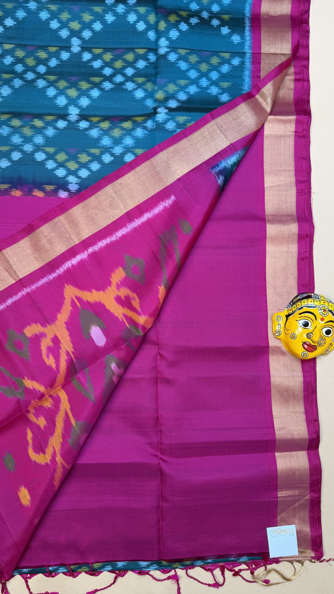 Pochampally Pink & Blue saree