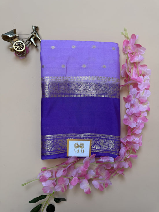 Lavender Semi Crepe Silk Saree – Purple Gap Border