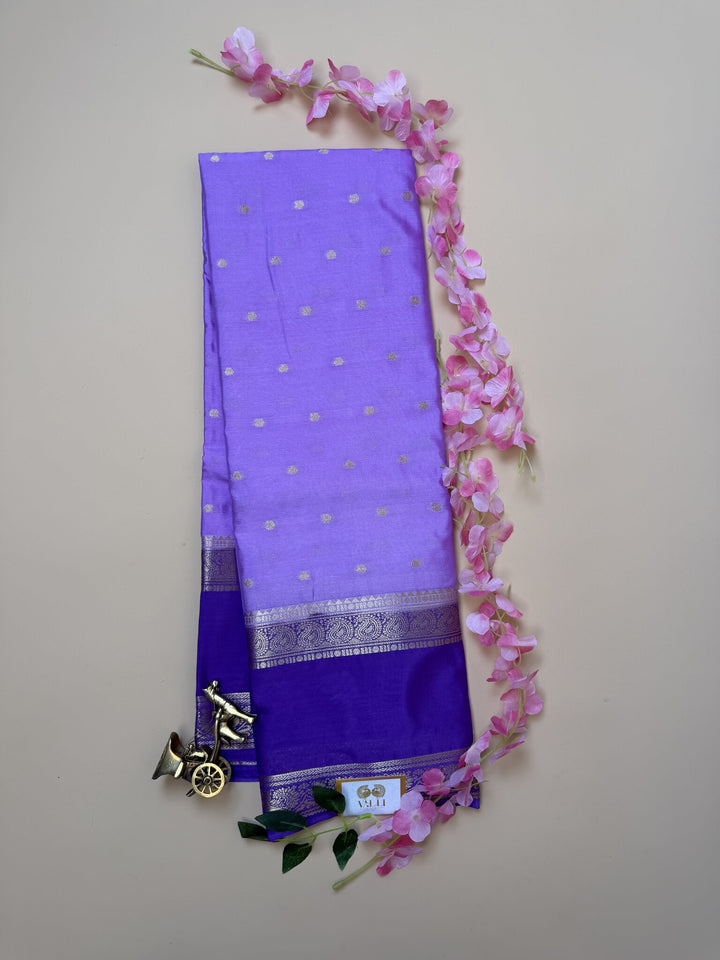 Lavender Semi Crepe Silk Saree – Purple Gap Border