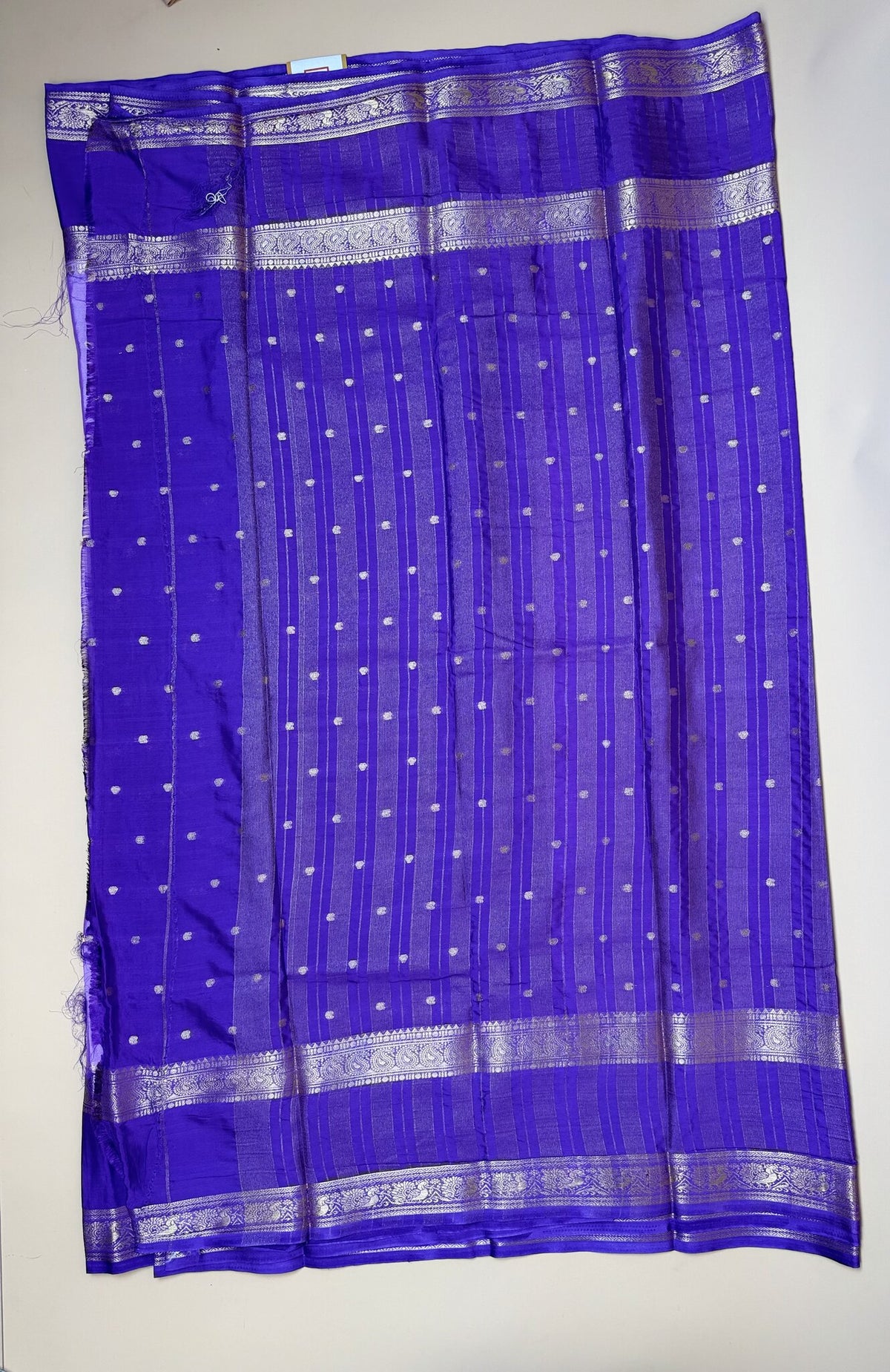 Lavender Semi Crepe Silk Saree – Purple Gap Border