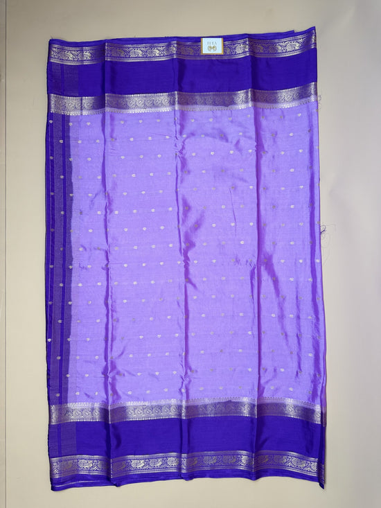 Lavender Semi Crepe Silk Saree – Purple Gap Border