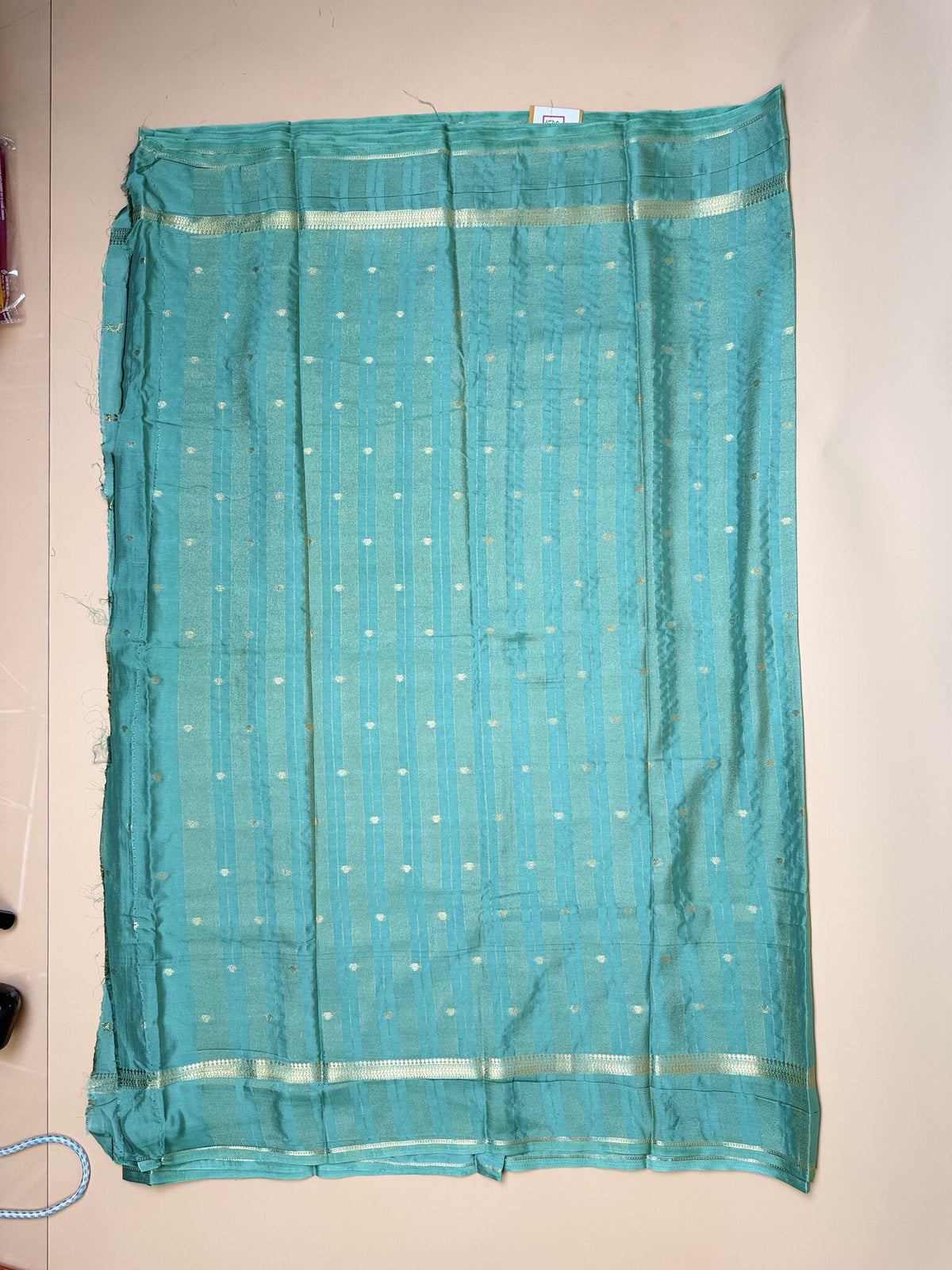 Sea Green Butta Semi Crepe Saree