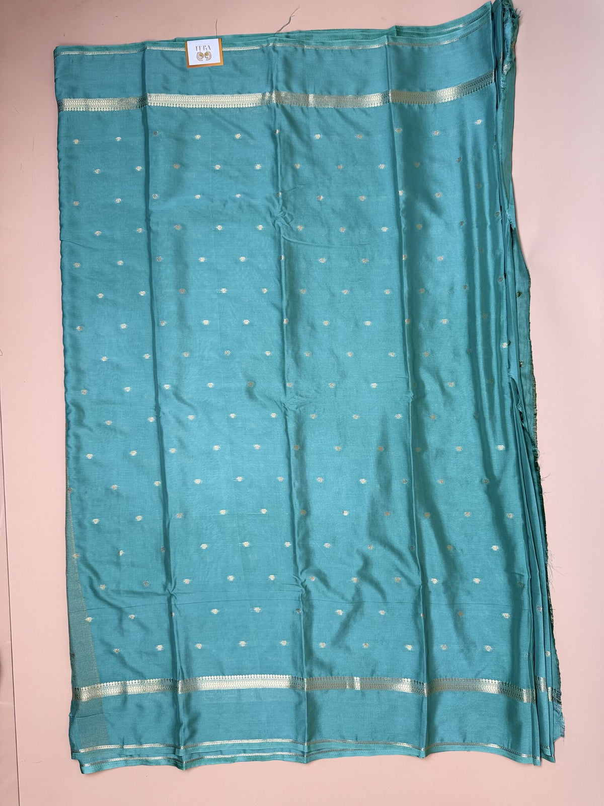 Sea Green Butta Semi Crepe Saree