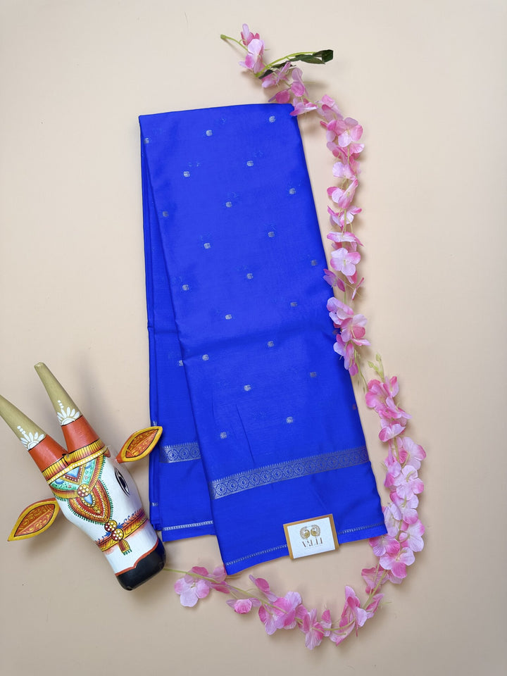Ink Blue Butta Semi Crepe Saree