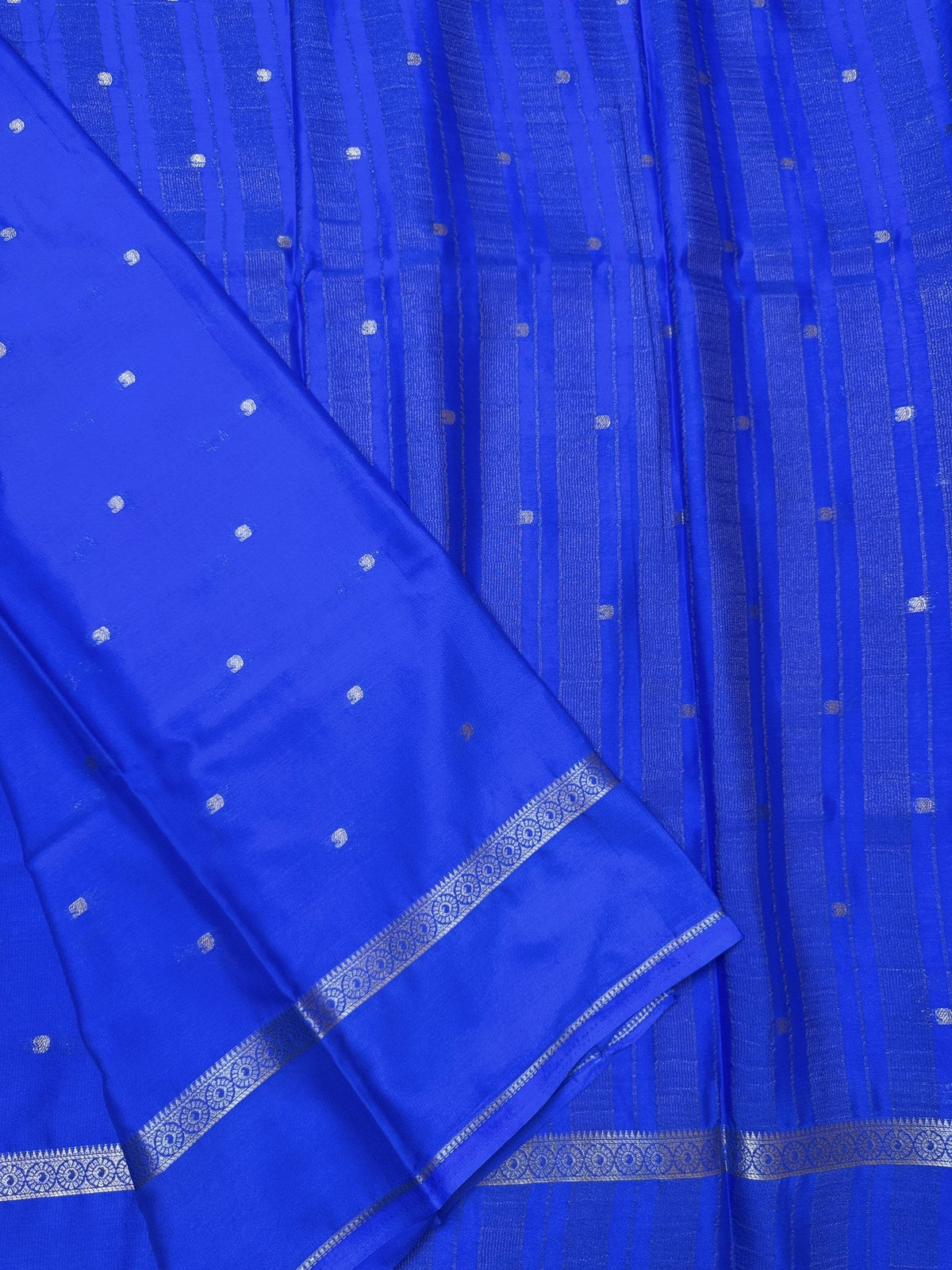 Ink Blue Butta Semi Crepe Saree