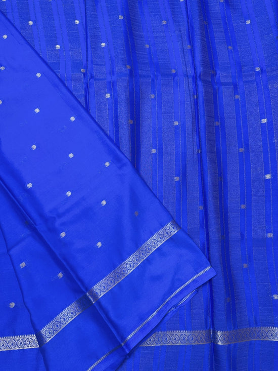 Ink Blue Butta Semi Crepe Saree