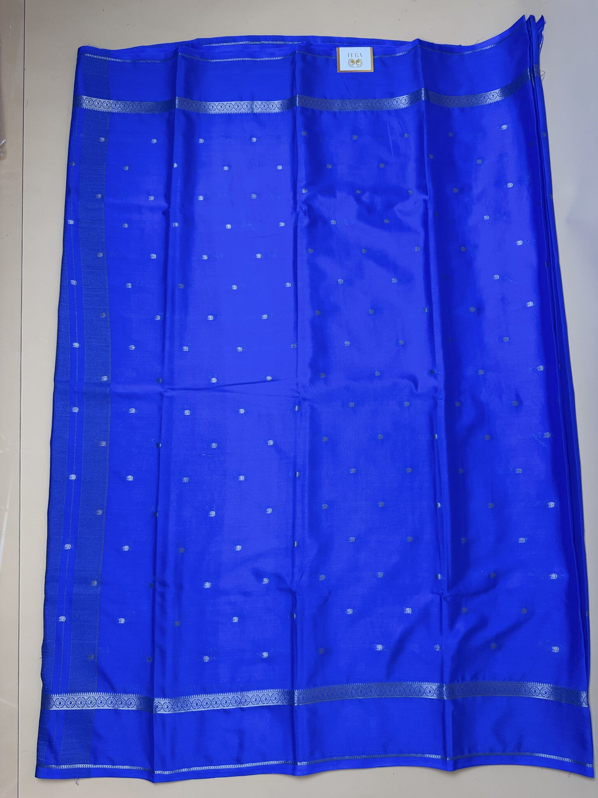 Ink Blue Butta Semi Crepe Saree