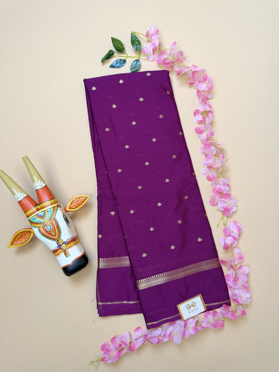 Purple Butta Semi Crepe Saree